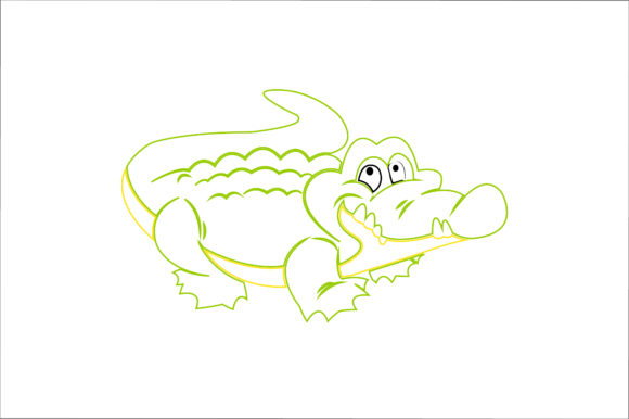 Animal Crocodile Cartoon Color Line: A Designer's Playful Asset