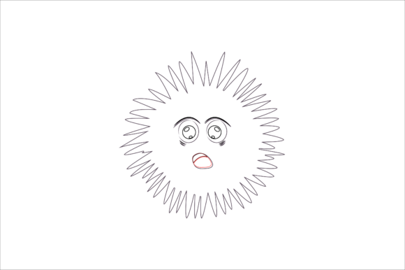 Animal Sea Urchins Cartoon Color Line: A Playful Icon Set