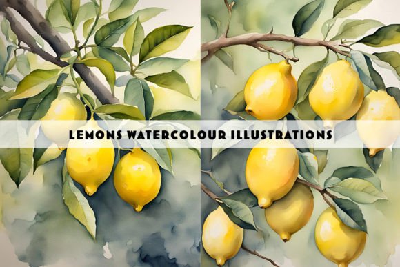 Capturing Sun-Kissed Charm: The Lemons on a Tree Watercolour Duo