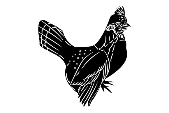 Chicken Vector Design Solid Color-02: A Bold Graphic Asset