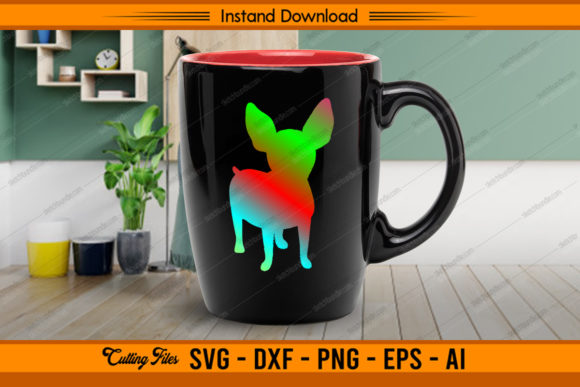 Chihuahua Rainbow Color Design: Vibrant SVG, PNG & Cut Files