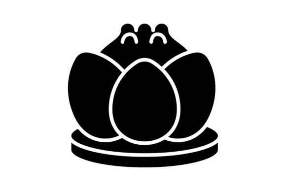 Chinese New Year Icon Lotus Solid Color: Your Design Solution