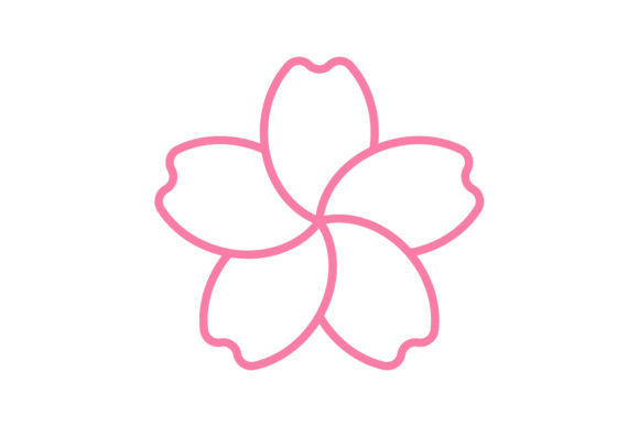 Chinese New Year Icon Sakura Line Color for Festive Design