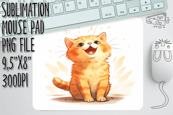 Craft a Unique Color Splash Cat Sublimation Mouse Pad