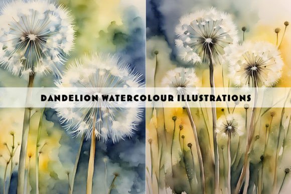 Dandelions Watercolour Duo: A Gentle Touch for Modern Design