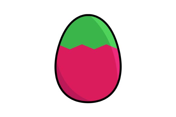 Easter Icon Egg Watermelon Color Outline: A Fresh Take on Festive Design