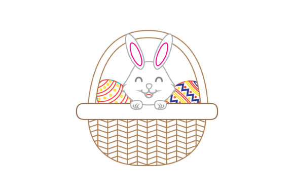 Easter Rabbit Basket Color Line: Versatile Design Assets