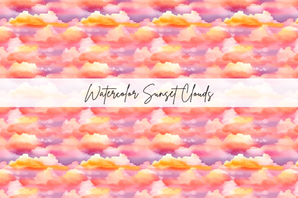 Embracing the Watercolour Sunset Sky Repeating Pattern