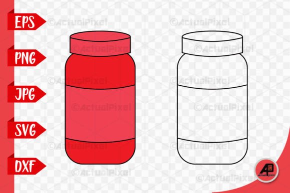 Jar Outline with Clipart Color Image: A Designer's Asset