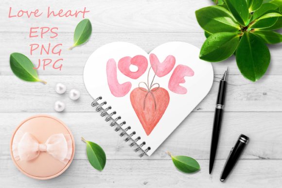 Love and Heart. Watercolour Pencils: A Hand-Crafted Font