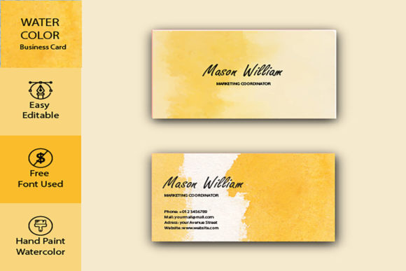 Modern Watercolor Business Card: A Simple Professional Design