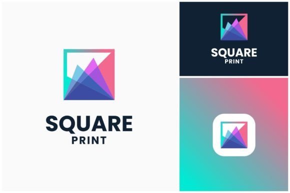 Square Print Overlapping Color Logo: Bold Branding Made Easy