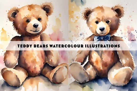 Teddy Bear Watercolour Duo: The Playful Design Asset You Need