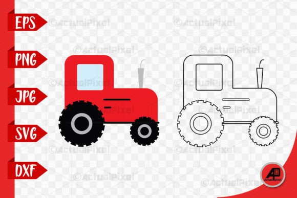 Tractor Outline with Color Clip Art: A Designer's Field Guide