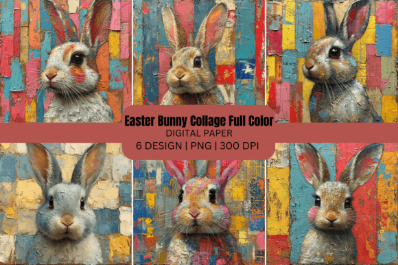 Unpacking the Easter Bunny Collage Color Background