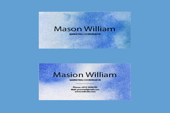 Water Color Business Card Design: Simple, Professional, and Customizable